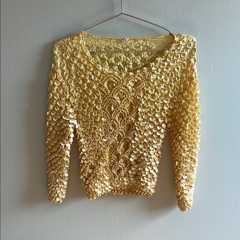Vintage Yellow Textured Top